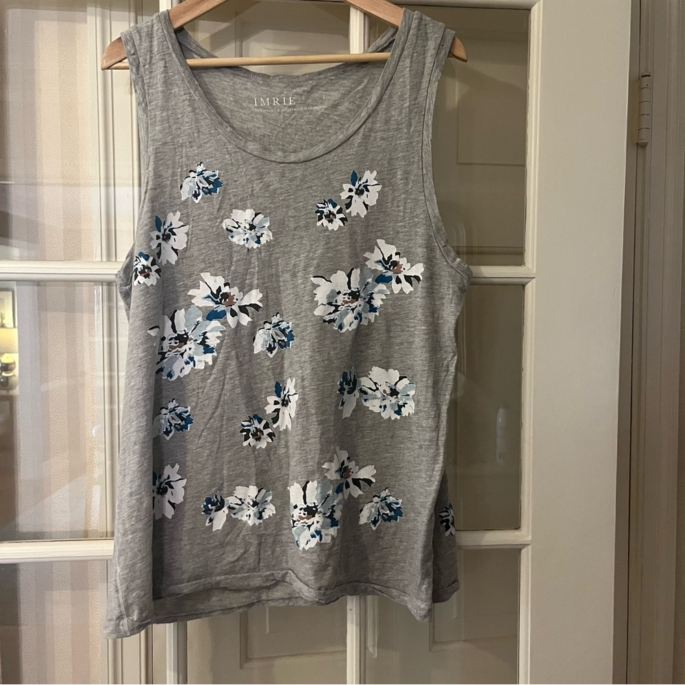 Imrie grey flowered print tank